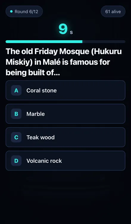 A live question with a countdown running